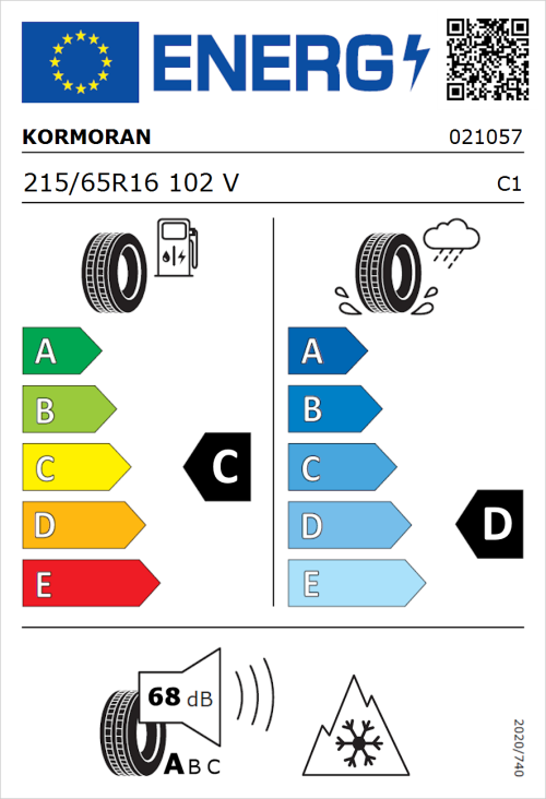 Tyre Label for Kormoran All Season SUV 215/65R16 102V